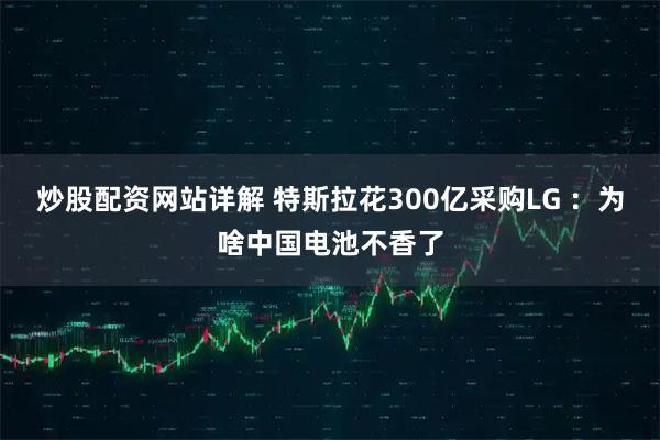 炒股配资网站详解 特斯拉花300亿采购LG ：为啥中国电池不香了